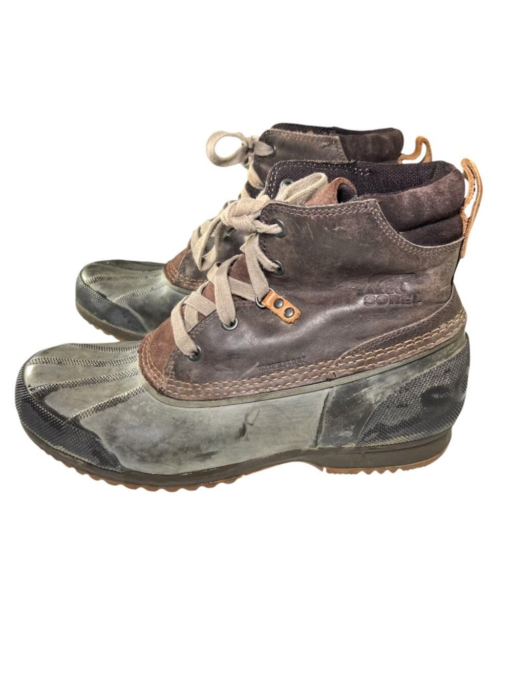 Sorel Mens Ankeny Lace Up Waterproof Winter Brown Leather Duck Boots Size 11
